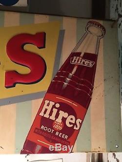 Hires Root Beer vintage 1958 Embossed Tin Sign