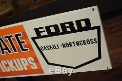 Huge Vintage 1964 Ford Trucks Service Sign very nice Auto Dealer Tin Advertising