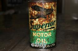 Irving Oil Superior with plane vintage can tin sign