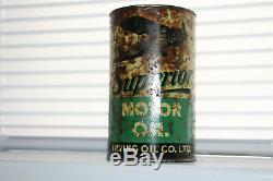 Irving Oil Superior with plane vintage can tin sign