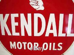 KENDALL VINTAGE, ORIGINAL TIN, NOT PORCELAIN, MOTOR OIL SIGN. DOUBLE SIDED