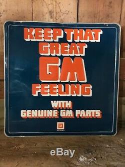 Keep That Great GM Feeling vintage tin parts sign Stout Industries