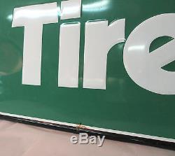 Kelly Tire Springfield Sign Vintage Embossed Tin Metal 33x36 Tires Oil Gas