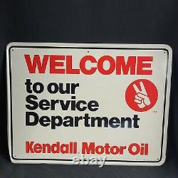 Kendall Motor Oil Sign Vintage Service Department Gas Station 24 Metal Tin