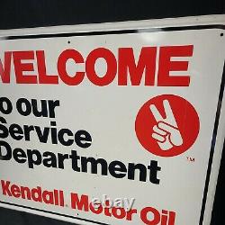 Kendall Motor Oil Sign Vintage Service Department Gas Station 24 Metal Tin