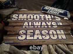 Keystone Light Beer Smooth's Always In Season metal tin Cool Sign. 2013