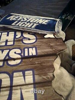 Keystone Light Beer Smooth's Always In Season metal tin Cool Sign. 2013