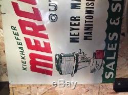 Kiekhaefer mercury outboard motor tin sign antique vtg original WIS dealer