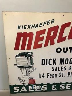 Kiekhaefer mercury outboard motor vintage 50s tin sign original Mass dealer