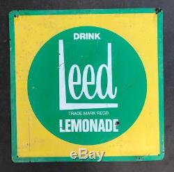 LEED LEMONADE Genuine Vintage Tin Sign Milk Bar STANDARD INDUSTRIES AUSTRALIAN