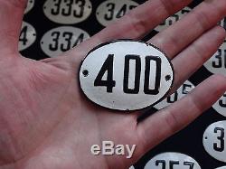 LOT VINTAGE ENAMEL PORCELAIN TIN SIGN PLATE numbers 100pcs signs small size RARE