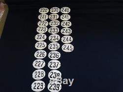 LOT VINTAGE ENAMEL PORCELAIN TIN SIGN PLATE numbers 25 pcs small size VERY RARE
