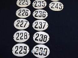 LOT VINTAGE ENAMEL PORCELAIN TIN SIGN PLATE numbers 25 pcs small size VERY RARE