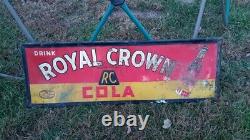 Large 54x18 Vintage Embossed Drink RC Cola Royal Crown Soda Tin Sign