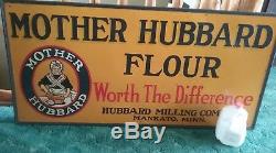 Large Mother Hubbard Flour Tin Sign Vintage Orginal Mankato MN