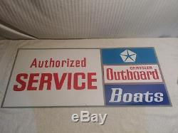 Large Vintage Chrysler Outboard Boat Motors Advanced Service Metal Tin Sign