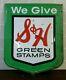 Large Vintage Embossed Tin S&h Green Stamps Sign