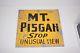Large Vintage Tin Road Sign Mt Pisgah Scenic View From Colorado Double Sided