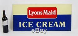 Large vintage Lyons Maid Ice Cream oblong tin sign 34 x 16 (86cm x 46cm)