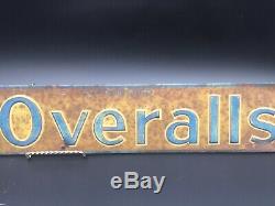 Lee Overalls Tin Litho Metal Embosed Sign Advertising Vintage Used