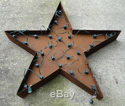 Lighted Star Sign, Old Vintage Style, Tin Metal Iron for Store Shop or Outdoor