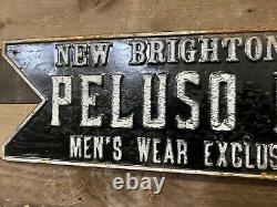 Local Vintage Business Arrow Sign Embossed Tin Rare 1920's Advertising Piece PA