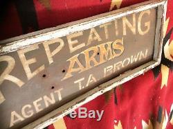 Lrg Vintage Amazing Hunting Gun Tin Winchester Ammo Sign In Frame