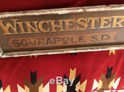 Lrg Vintage Amazing Hunting Gun Tin Winchester Ammo Sign In Frame