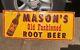 Mason's Old Fashioned Root Beer Vtg Vintage Emboss Tin Original Sign Metal