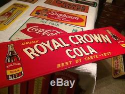 MINTY Vintage Antique Royal Crown Cola Tin Non Porcelain Bottle Sign Nehi Co