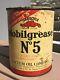 Mobiloil Gargoyle Mobilgrease Vintage 1940s Tin Can Antique Garage Sign Oil