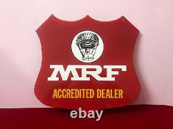 MRF Tyre Dealer 2 Side Original Vintage Advt Tin Enamel Porcelain Sign Board D81