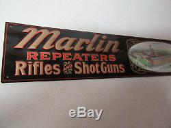 Marlin Firearms Co. Repeating Rifles and Shotguns tin Advertising Sign