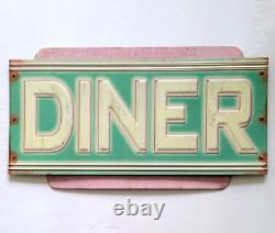 Metal Tin DINER Sign Distressed Retro Restaurant Vintage Repro