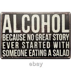 Metal Tin Sign Retro Vintage Rustic Rusty Antique Look Alcohol Because No Great