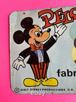 Mexican vintage tin sign BALLS PELOTAS Y BALONES SALVER Mickey Mouse 1980s RARE