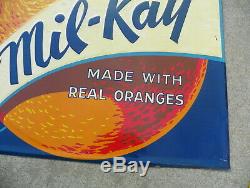 Mik Kay Orange Vintage Soda Tin Sign Giant Orange