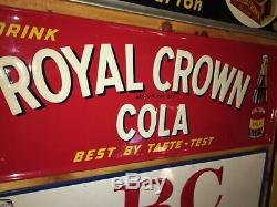 Minty Vintage Antique Royal Crown Cola Nehi Co. Tin Non Porcelain Bottle Sign