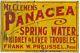 Mt. Clemens Panacea Vintage Tin Advertising Sign