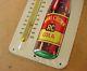 Near Mint 1940s Vintage Royal Crown Cola Old Emboss Bottle Tin Thermometer Sign