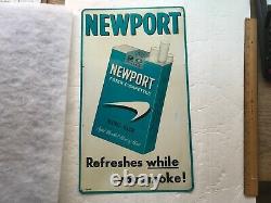 NEWPORT Cigarettes Vintage Tin Advertising Sign