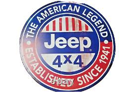 NEW Large Vintage Look Jeep 4 x 4 American Legend Tin Metal Sign 30 x 30