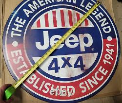 NEW Large Vintage Look Jeep 4 x 4 American Legend Tin Metal Sign 30 x 30