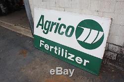 NICE Vintage Farm Sign AGRICO FERTILIZER Metal / Tin 57x33 1/2