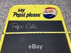 NICE Vintage PEPSI COLA Chalkboard Soda Advertising Tin Sign STOUT M-167