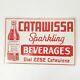 Nos Vintage 1930s Catawissa Beverages Embossed Tin Sign Estate Find Red White