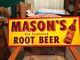 Nos Vintage Antique Mason Root Beer Soda Cola Bottle Tin Non Porcelain Sign L@@k