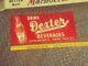 Nos Vtg Original Drink Dexter Beverages Soda Cola Embossed Tin Sign 1950s-60s Nm