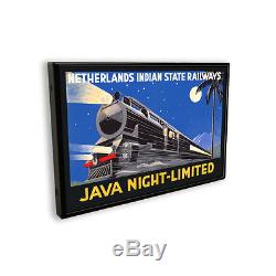 NOT Tin Vintage Metal Sign Java Night Train Light Box 36 x 24