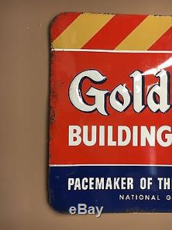 National Gypsum, Gold Bond Tin Advertising Sign Vintage 1950's